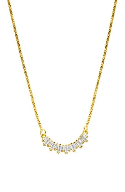 Shop Adornia Rainbow Crystal Bar Pendant Necklace In Gold Crystal