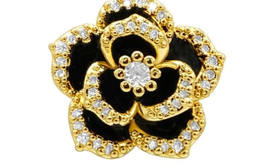 Shop Adornia Crystal & Carnelian Flower Pendant Necklace In Black/ Gold