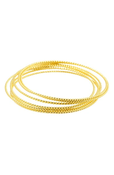 Adornia Set Of 7 Bangle Bracelets In Gold