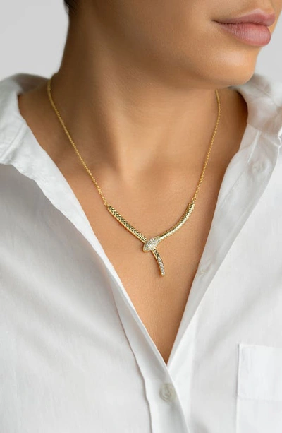 Adornia Crystal Snake Pendant Necklace In Gold