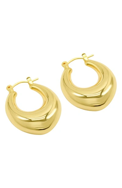 Shop Adornia Domed Hoop Earrings In Gold