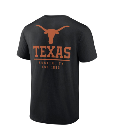 Shop Fanatics Men's  Black Texas Longhorns Game Day 2-hit T-shirt