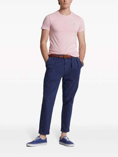 Shop Polo Ralph Lauren T-shirt Custom Slim-fit In Pink