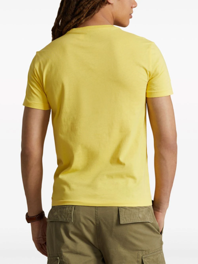 Shop Polo Ralph Lauren T-shirt Custom Slim-fit In Yellow