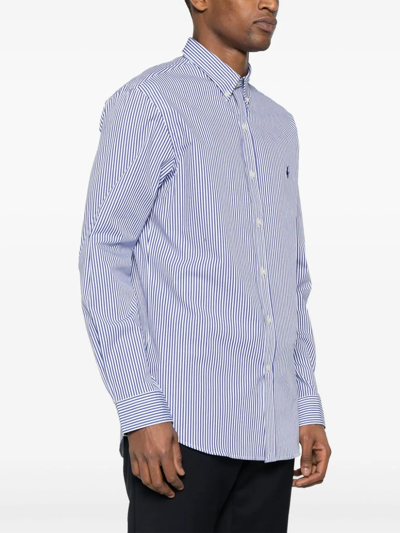 Shop Polo Ralph Lauren Camicia Oxford Slim-fit In Blue