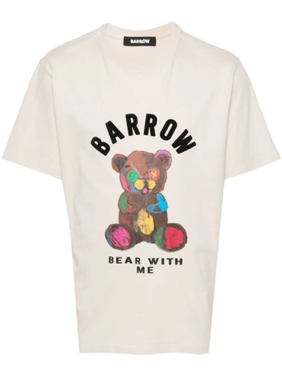 Shop Barrow T-shirt Unisex Con Stampa Orso In White