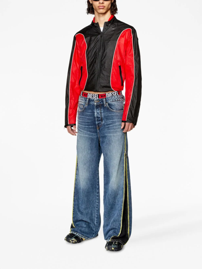 Diesel J-blinkid-a Colour-block Bomber Jacket In Black