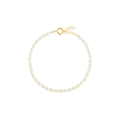 Shop Freya Rose Rice Pearl Bracelet In White