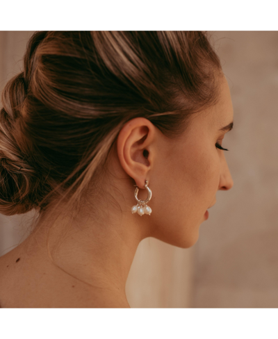 Shop Freya Rose Silver Mini Hoops With Detachable Pearls