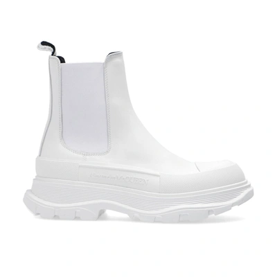 Alexander Mcqueen Leather Chunky Sole Sneakers Women In White