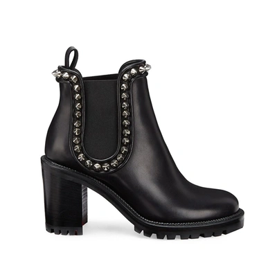Shop Christian Louboutin Leather Boots In Black