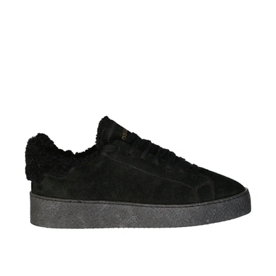 Shop Dsquared2 Leather Sneakers In Black