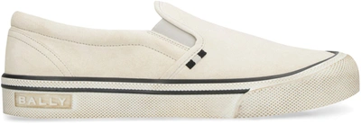 Shop Bally Slip-on Sneakers In Suede In Panna