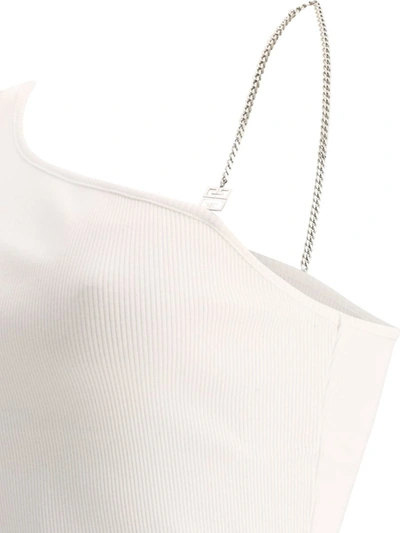 Shop Givenchy Asymmetric Top With Chain Detail In White