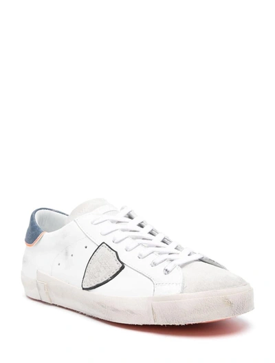 Shop Philippe Model Sneakers In Blanc Bleu