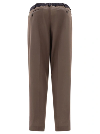 Shop Sacai Tapered Drawstring Trousers In Green