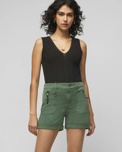 Shop White House Black Market Mid-rise Pret-a-play Shorts In Rosemary