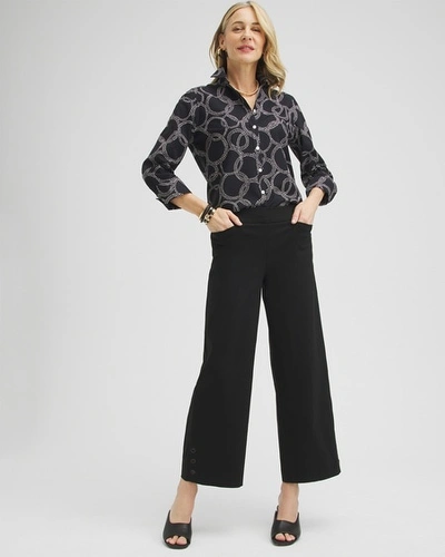 Chico's Brigitte Grommet Wide Leg Pants In Black Size 16 |  In Black
