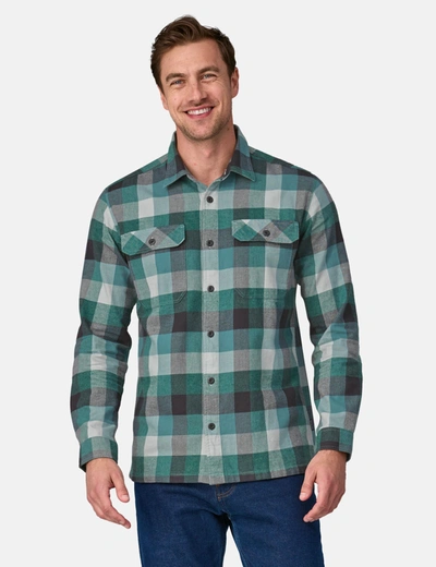 Shop Patagonia Fjord Flannel Guides Shirt (organic) In Green