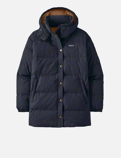 Shop Patagonia Women's Cotton Down Parka In Navy Blue