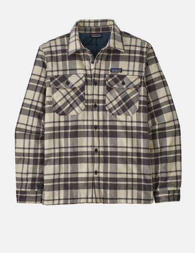 Shop Patagonia Insulated Fjord Flannel Shirt Ice Caps In Blue