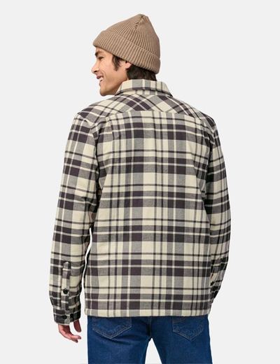 Shop Patagonia Insulated Fjord Flannel Shirt Ice Caps In Blue