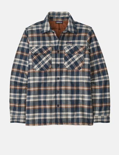 Shop Patagonia Insulated Fjord Flannel Fields Shirt In Navy Blue
