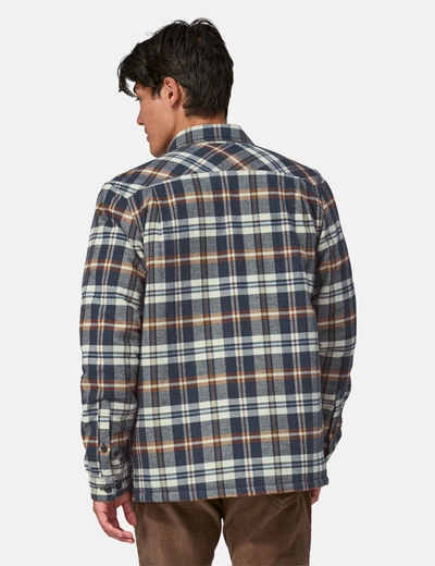 Shop Patagonia Insulated Fjord Flannel Fields Shirt In Navy Blue