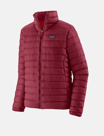 Shop Patagonia Down Sweater Jacket In Burgundy