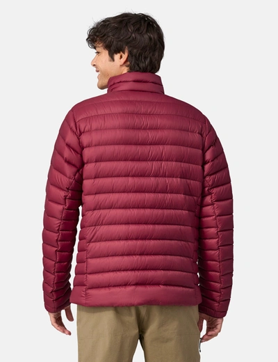 Shop Patagonia Down Sweater Jacket In Burgundy