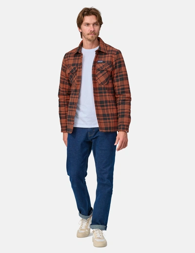 Shop Patagonia Insulated Fjord Flannel Ice Caps Shirt In Orange