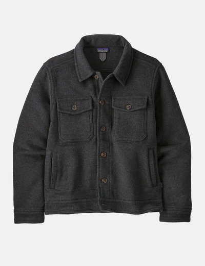 Shop Patagonia Trucker Jacket (melton Wool) In Black