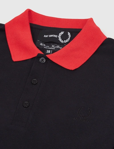 Shop Fred Perry X Raf Simons Tipped Cuff Pique Shirt In Black