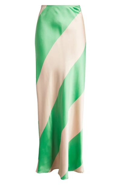 Shop Topshop Wide Stripe Maxi Skirt In Light Green