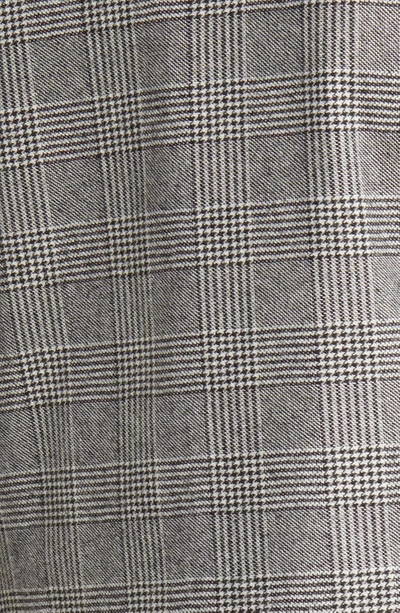 Allsaints Bea Check Double Breasted Wool Blend Blazer In Grey