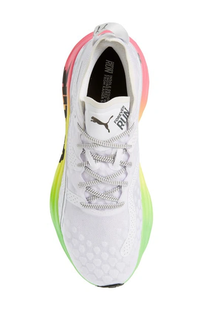 Shop Puma Foreverrun Nitro Futrograde Running Sneaker In  White-green Gecko