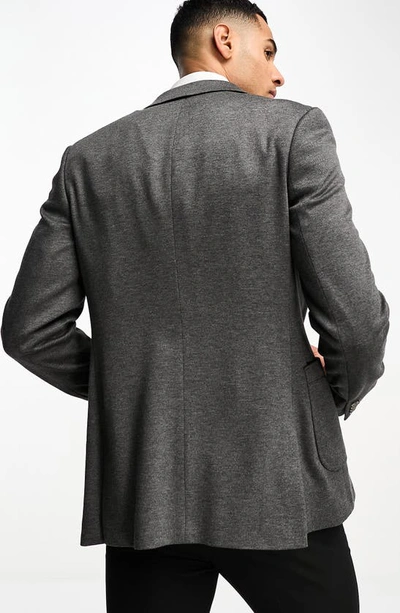 Shop Asos Design Super Skinny Jersey Sport Coat In Charcoal