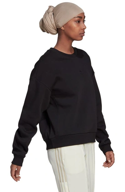 Shop Adidas Originals All Szn Oversize Fleece Sweatshirt In Black