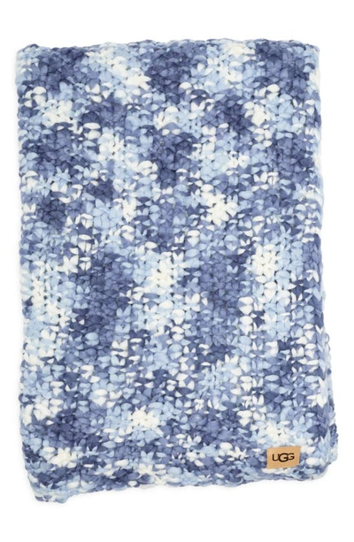 Shop Ugg Sylvie Throw Blanket In Noble Blue Multi