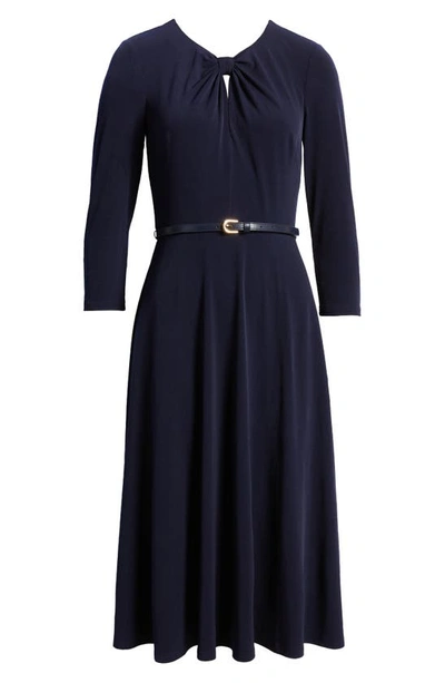 Shop Harper Rose Belted Long Sleeve Dress In Navy