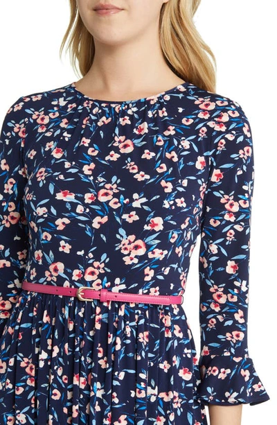 Shop Harper Rose Floral Belted A-line Dress In Navy