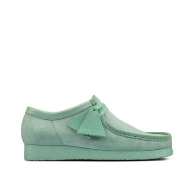 Shop Clarks Wallabe Leather Loafers In Green