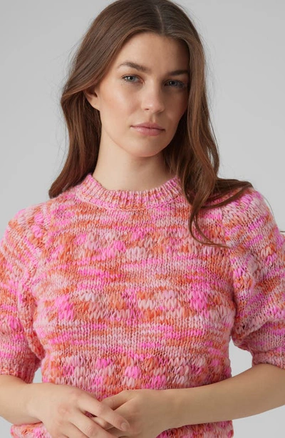 Shop Vero Moda Maddi Marled Puff Sleeve Sweater In Pastel Lavender Deta