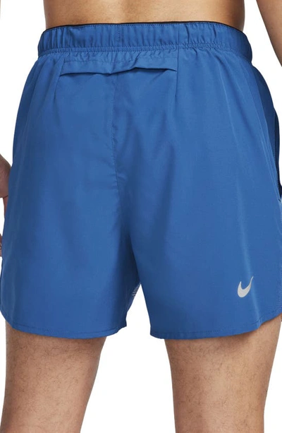 Shop Nike Challenger Dri-fit Shorts In Court Blue/ Black/ Black