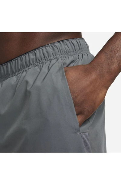 Shop Nike Challenger Dri-fit Shorts In Iron Grey/ Black/ Black
