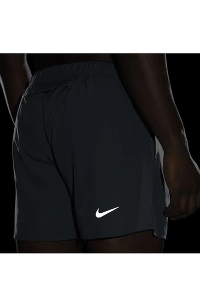 Shop Nike Challenger Dri-fit Shorts In Iron Grey/ Black/ Black