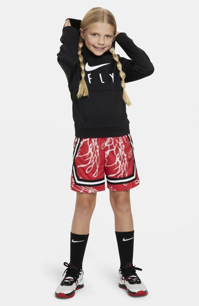 Shop Nike Kids' Culture Of Basketball Dri-fit Print Shorts In University Red/ Black
