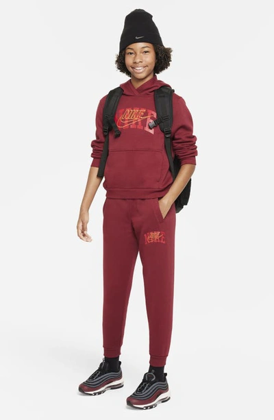 Shop Nike Kids' Sportswear Fleece Joggers In Team Red/ Safety Orange