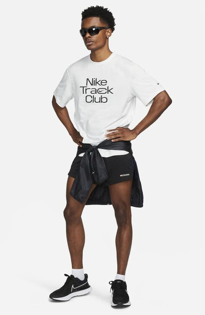 Shop Nike Track Club Dri-fit T-shirt In Summit White/ Black