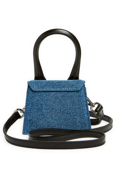 Shop Jacquemus Le Chiquito Denim Crossbody Bag In Blue 330